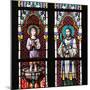 Prague, St. Vitus Cathedral, Stained Glass Window, St. Vitus, St. Sarcander-Samuel Magal-Mounted Photographic Print