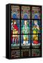 Prague, St. Vitus Cathedral, Stained Glass Window, St. Wenceslaus, St Wolfgang, St Joanna-Samuel Magal-Framed Stretched Canvas