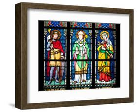 Prague, St. Vitus Cathedral, Stained Glass Window, St. Wenceslaus, St Wolfgang, St Joanna-Samuel Magal-Framed Photographic Print