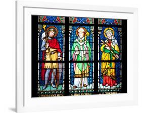 Prague, St. Vitus Cathedral, Stained Glass Window, St. Wenceslaus, St Wolfgang, St Joanna-Samuel Magal-Framed Photographic Print