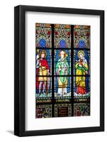 Prague, St. Vitus Cathedral, Stained Glass Window, St. Wenceslaus, St Wolfgang, St Joanna-Samuel Magal-Framed Photographic Print