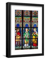 Prague, St. Vitus Cathedral, Stained Glass Window, St. Wenceslaus, St Wolfgang, St Joanna-Samuel Magal-Framed Photographic Print