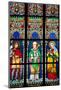 Prague, St. Vitus Cathedral, Stained Glass Window, St. Wenceslaus, St Wolfgang, St Joanna-Samuel Magal-Mounted Photographic Print