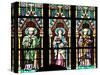 Prague, St. Vitus Cathedral, Stained Glass Window, Three figures of Saints / Apostles / Martyrs.-Samuel Magal-Stretched Canvas