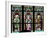 Prague, St. Vitus Cathedral, Stained Glass Window, Three figures of Saints / Apostles / Martyrs.-Samuel Magal-Framed Photographic Print