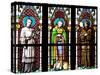 Prague, St. Vitus Cathedral, Stained Glass Window, Three Standing Holy Men-Samuel Magal-Stretched Canvas