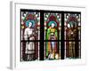 Prague, St. Vitus Cathedral, Stained Glass Window, Three Standing Holy Men-Samuel Magal-Framed Photographic Print