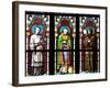 Prague, St. Vitus Cathedral, Stained Glass Window, Three Standing Holy Men-Samuel Magal-Framed Photographic Print