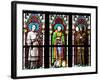 Prague, St. Vitus Cathedral, Stained Glass Window, Three Standing Holy Men-Samuel Magal-Framed Photographic Print