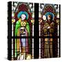 Prague, St. Vitus Cathedral, Stained Glass Window, Two Standing Holy Men-Samuel Magal-Stretched Canvas