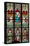 Prague, St. Vitus Cathedral, Stained Glass Window, Virgin Mary Holding Baby Jesus.-Samuel Magal-Stretched Canvas