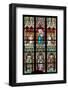 Prague, St. Vitus Cathedral, Stained Glass Window, Virgin Mary Holding Baby Jesus.-Samuel Magal-Framed Photographic Print