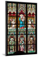 Prague, St. Vitus Cathedral, Stained Glass Window, Virgin Mary Holding Baby Jesus.-Samuel Magal-Mounted Photographic Print