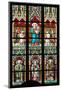 Prague, St. Vitus Cathedral, Stained Glass Window, Virgin Mary Holding Baby Jesus.-Samuel Magal-Mounted Photographic Print