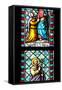 Prague, St. Vitus Cathedral, Stained Glass Window, Visitation of Virgin Mary, St Philip the Apostle-Samuel Magal-Framed Stretched Canvas