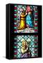 Prague, St. Vitus Cathedral, Stained Glass Window, Visitation of Virgin Mary, St Philip the Apostle-Samuel Magal-Framed Stretched Canvas