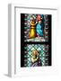Prague, St. Vitus Cathedral, Stained Glass Window, Visitation of Virgin Mary, St Philip the Apostle-Samuel Magal-Framed Photographic Print