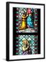 Prague, St. Vitus Cathedral, Stained Glass Window, Visitation of Virgin Mary, St Philip the Apostle-Samuel Magal-Framed Photographic Print