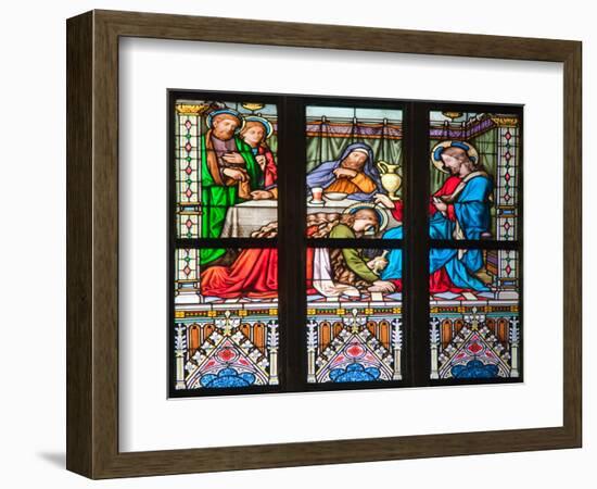 Prague, St. Vitus Cathedral, Stained Glass Window, Woman washes Jesus' Feet-Samuel Magal-Framed Photographic Print