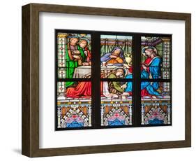 Prague, St. Vitus Cathedral, Stained Glass Window, Woman washes Jesus' Feet-Samuel Magal-Framed Photographic Print