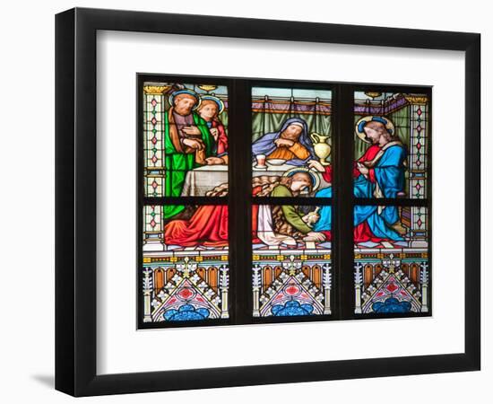 Prague, St. Vitus Cathedral, Stained Glass Window, Woman washes Jesus' Feet-Samuel Magal-Framed Photographic Print