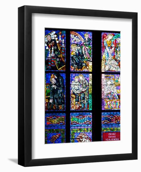 Prague, St. Vitus Cathedral, Thunov Chapel, Stained Glass Window, Psalm 126:5, Central Left Section-Samuel Magal-Framed Premium Photographic Print