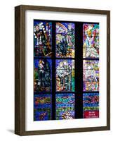 Prague, St. Vitus Cathedral, Thunov Chapel, Stained Glass Window, Psalm 126:5, Central Left Section-Samuel Magal-Framed Photographic Print