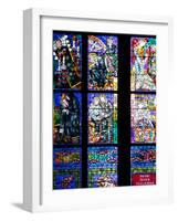 Prague, St. Vitus Cathedral, Thunov Chapel, Stained Glass Window, Psalm 126:5, Central Left Section-Samuel Magal-Framed Photographic Print