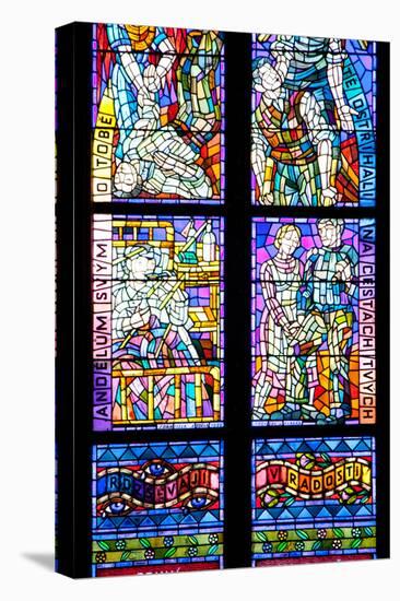 Prague, St. Vitus Cathedral, Thunov Chapel, Stained Glass Window, Psalm 126:5, Central Section-Samuel Magal-Stretched Canvas