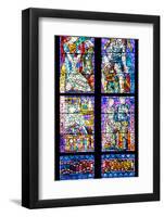 Prague, St. Vitus Cathedral, Thunov Chapel, Stained Glass Window, Psalm 126:5, Central Section-Samuel Magal-Framed Photographic Print