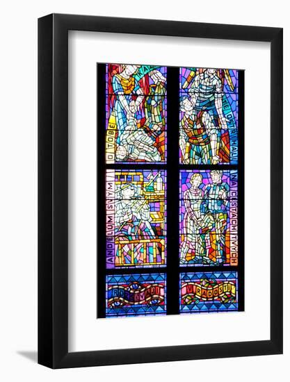 Prague, St. Vitus Cathedral, Thunov Chapel, Stained Glass Window, Psalm 126:5, Central Section-Samuel Magal-Framed Photographic Print