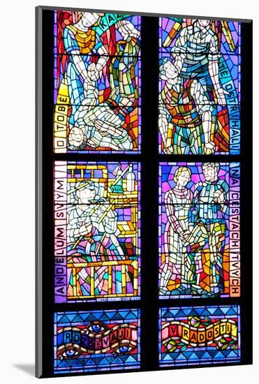 Prague, St. Vitus Cathedral, Thunov Chapel, Stained Glass Window, Psalm 126:5, Central Section-Samuel Magal-Mounted Photographic Print