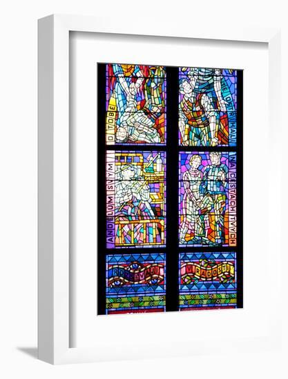 Prague, St. Vitus Cathedral, Thunov Chapel, Stained Glass Window, Psalm 126:5, Central Section-Samuel Magal-Framed Photographic Print