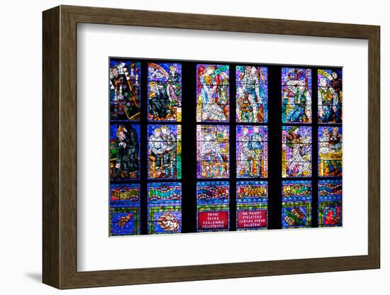 Prague, St. Vitus Cathedral, Thunov Chapel, Stained Glass Window, Psalm 126:5, Lower Tiers-Samuel Magal-Framed Photographic Print