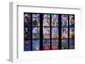 Prague, St. Vitus Cathedral, Thunov Chapel, Stained Glass Window, Psalm 126:5, Lower Tiers-Samuel Magal-Framed Photographic Print