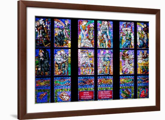 Prague, St. Vitus Cathedral, Thunov Chapel, Stained Glass Window, Psalm 126:5, Lower Tiers-Samuel Magal-Framed Photographic Print