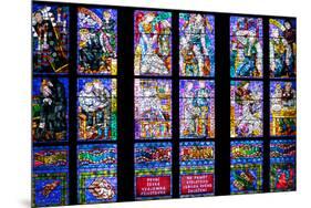 Prague, St. Vitus Cathedral, Thunov Chapel, Stained Glass Window, Psalm 126:5, Lower Tiers-Samuel Magal-Mounted Photographic Print