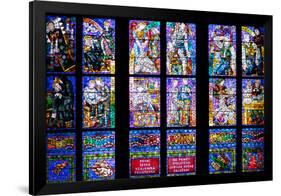 Prague, St. Vitus Cathedral, Thunov Chapel, Stained Glass Window, Psalm 126:5, Lower Tiers-Samuel Magal-Framed Photographic Print