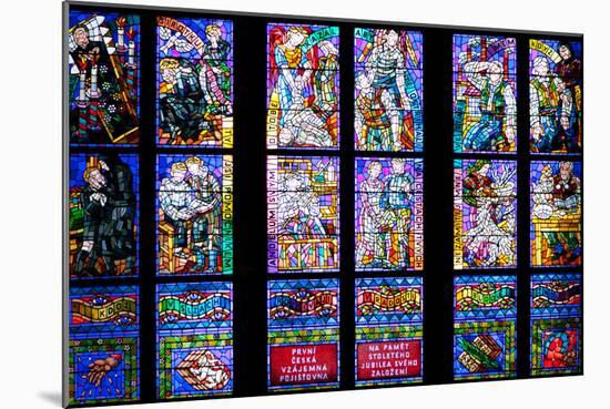 Prague, St. Vitus Cathedral, Thunov Chapel, Stained Glass Window, Psalm 126:5, Lower Tiers-Samuel Magal-Mounted Photographic Print