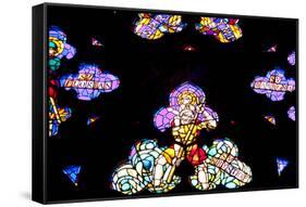 Prague, St. Vitus Cathedral, Thunov Chapel, Stained Glass Window, Psalm 126:5-Samuel Magal-Framed Stretched Canvas