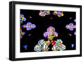 Prague, St. Vitus Cathedral, Thunov Chapel, Stained Glass Window, Psalm 126:5-Samuel Magal-Framed Photographic Print