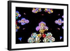 Prague, St. Vitus Cathedral, Thunov Chapel, Stained Glass Window, Psalm 126:5-Samuel Magal-Framed Photographic Print