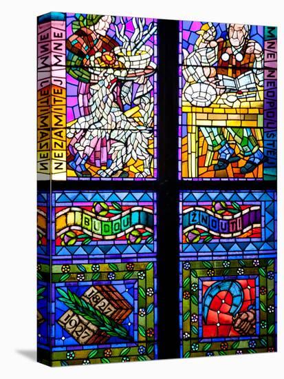 Prague, St. Vitus Cathedral, Thunov Chapel, Stained Glass Window, Psalms, Psalm 126:5-Samuel Magal-Stretched Canvas