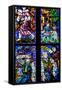 Prague, St. Vitus Cathedral, Thunov Chapel, Stained Glass Window, Psalms, Psalm 126:5-Samuel Magal-Framed Stretched Canvas