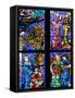 Prague, St. Vitus Cathedral, Thunov Chapel, Stained Glass Window, Psalms, Psalm 126:5-Samuel Magal-Framed Stretched Canvas