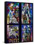 Prague, St. Vitus Cathedral, Thunov Chapel, Stained Glass Window, Psalms, Psalm 126:5-Samuel Magal-Framed Stretched Canvas