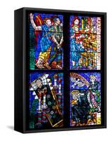 Prague, St. Vitus Cathedral, Thunov Chapel, Stained Glass Window, Psalms, Psalm 126:5-Samuel Magal-Framed Stretched Canvas