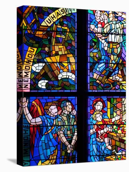 Prague, St. Vitus Cathedral, Thunov Chapel, Stained Glass Window, Psalms, Psalm 126:5-Samuel Magal-Stretched Canvas