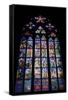 Prague, St. Vitus Cathedral, Thunov Chapel, Stained Glass Window, Psalms, Psalm 126:5-Samuel Magal-Framed Stretched Canvas