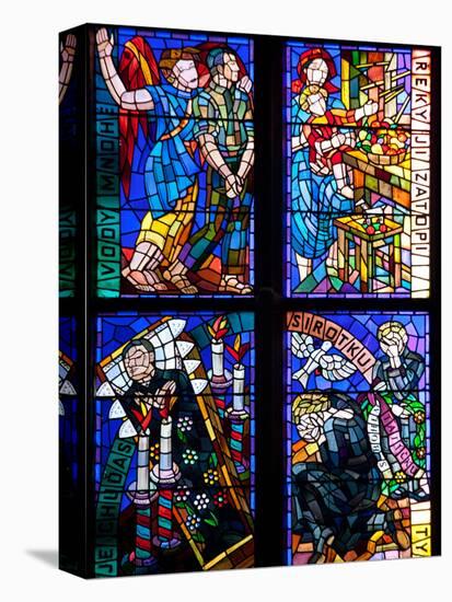 Prague, St. Vitus Cathedral, Thunov Chapel, Stained Glass Window, Psalms, Psalm 126:5-Samuel Magal-Stretched Canvas